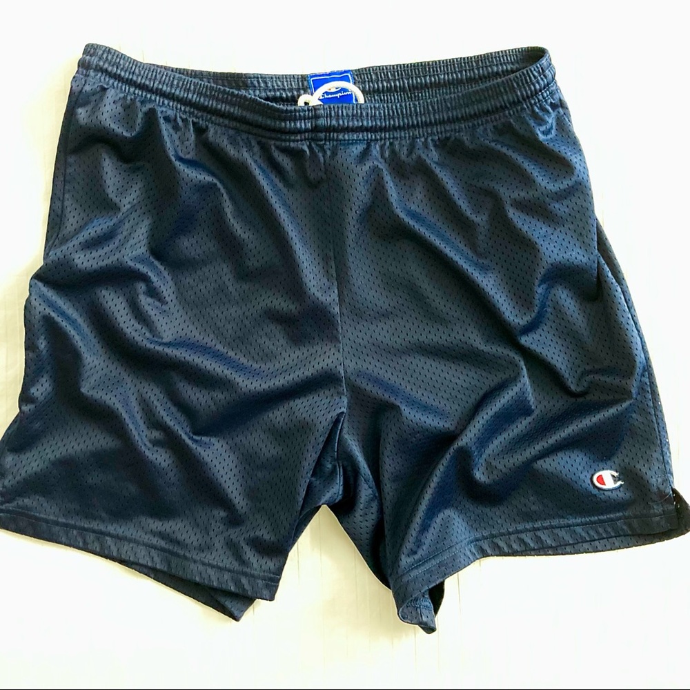 Gym Shorts: Champion Mesh Shorts - Navy, Size M